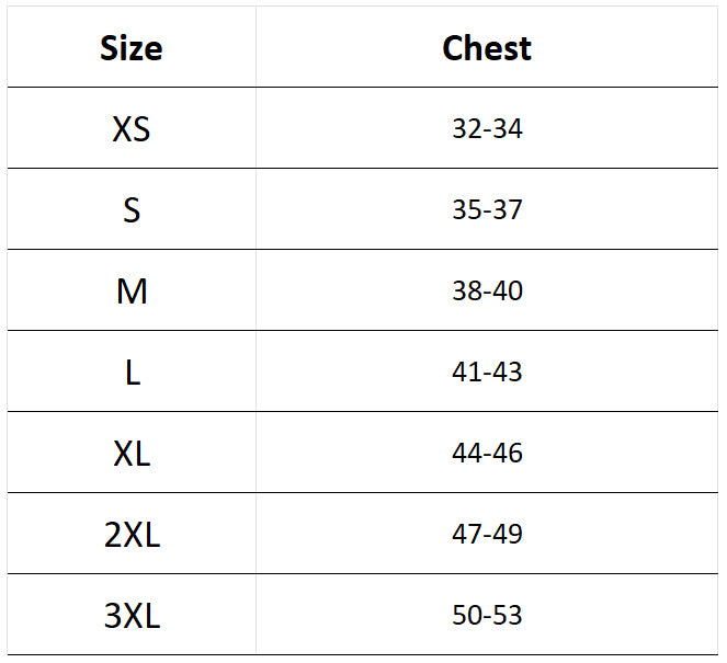 Iron Camo Edition (Unisex) size chart